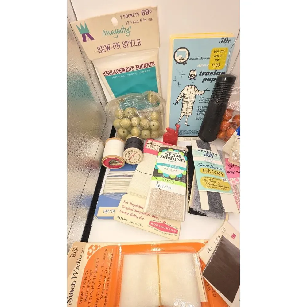 assorted vintage sewing
